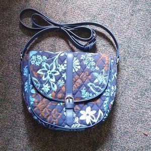 Vera Bradley Java Floral Crossbody Slim Saddle Bag